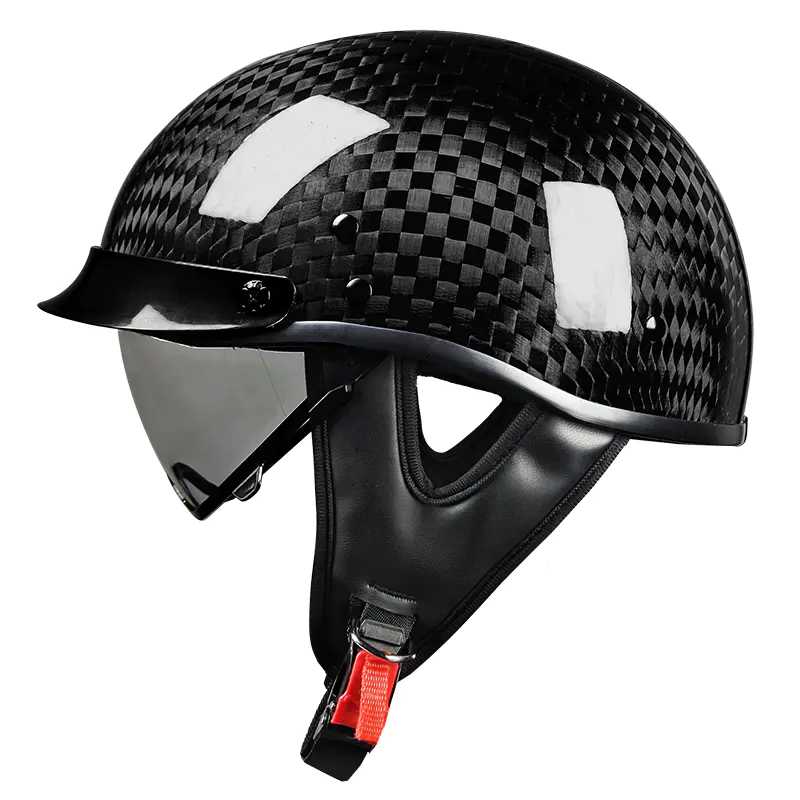 805 Koolstofvezel halfface motorhelm Retro motorcrosshelm voor toeren en racen