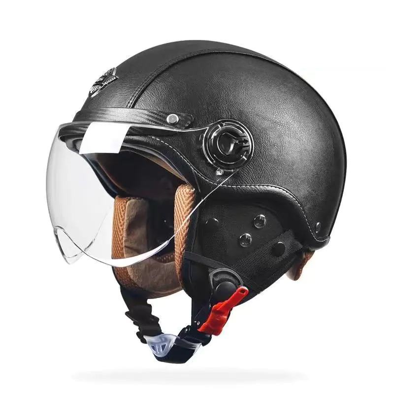 FG02 Veiligheidsgecertificeerde retro halfface motorhelm ABS motorcrosshelm