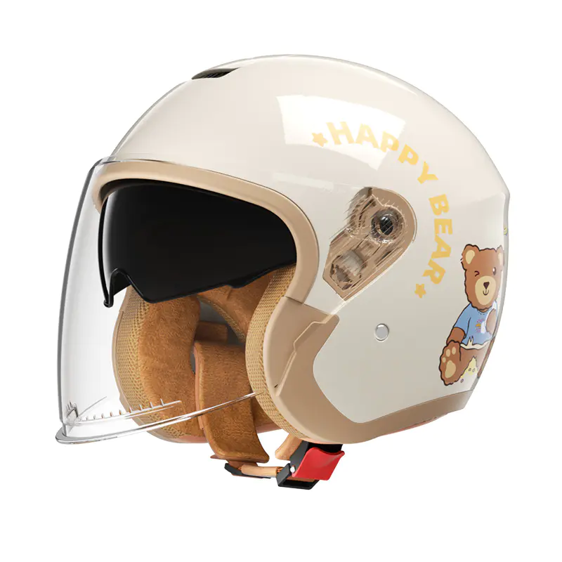 B08 Motorhelm met open gezicht, dubbele vizieren Motorcrosshelm voor rijden op straat