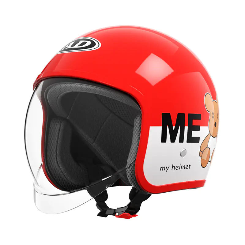 FG06 Retro open motorhelm voor kinderen, ABS off-road berghelm